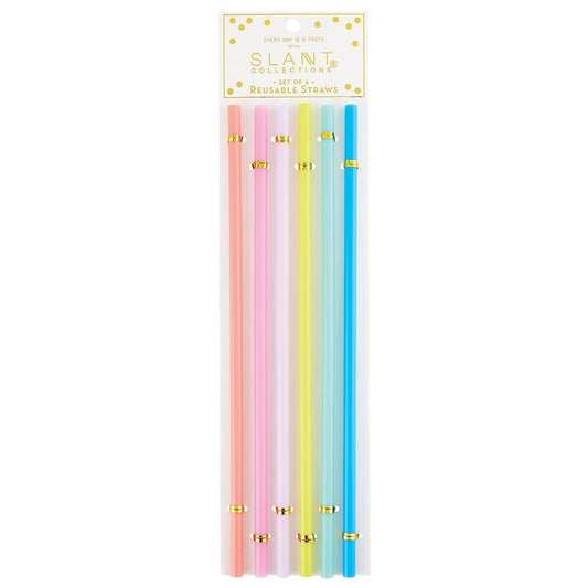 Set of 6 Reusable Straws for Birthday/Special Occasion | Acrylic