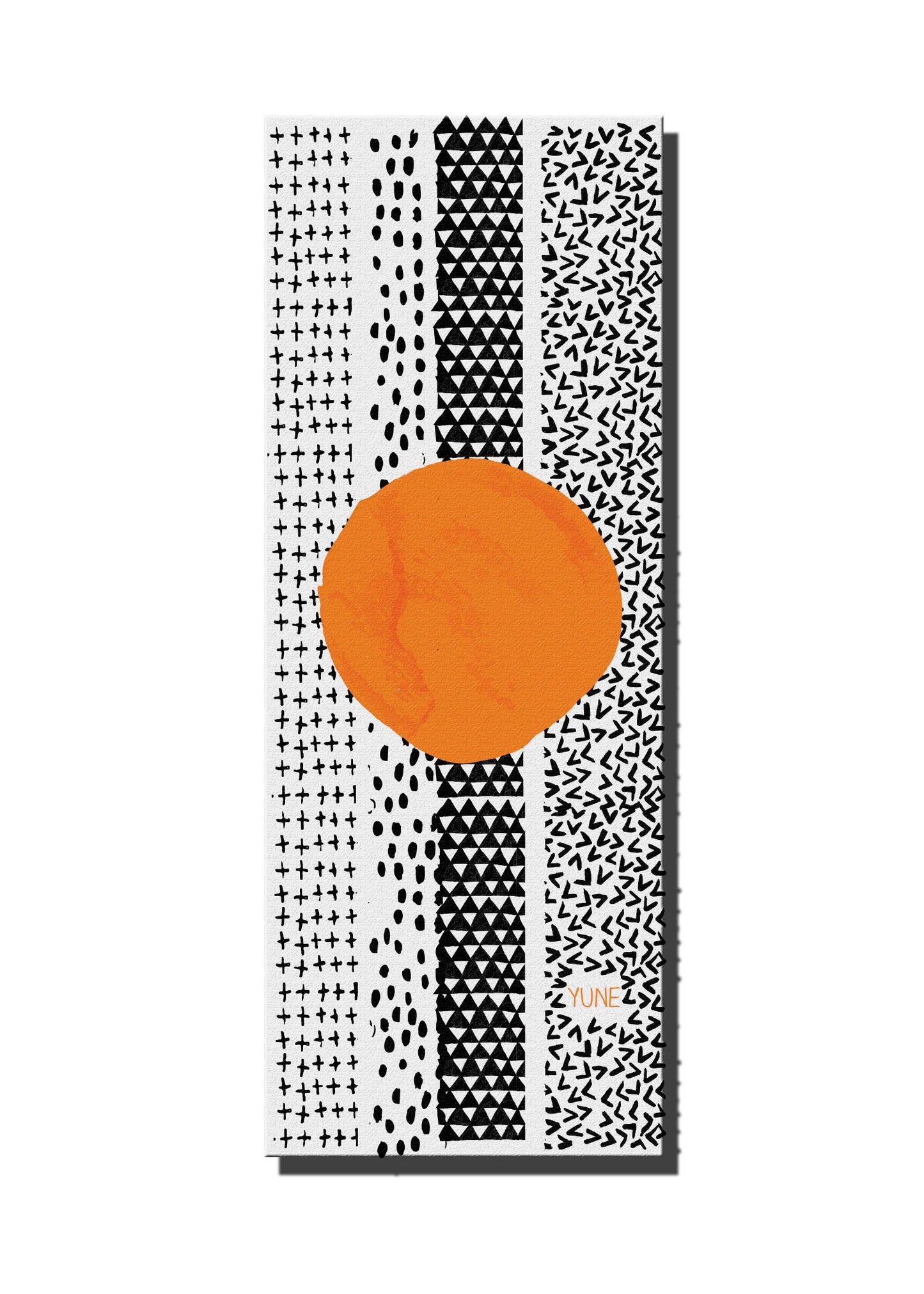 Yoga Mat | 6mm Lightweight | Black White Orange | Non-Slip | Eco