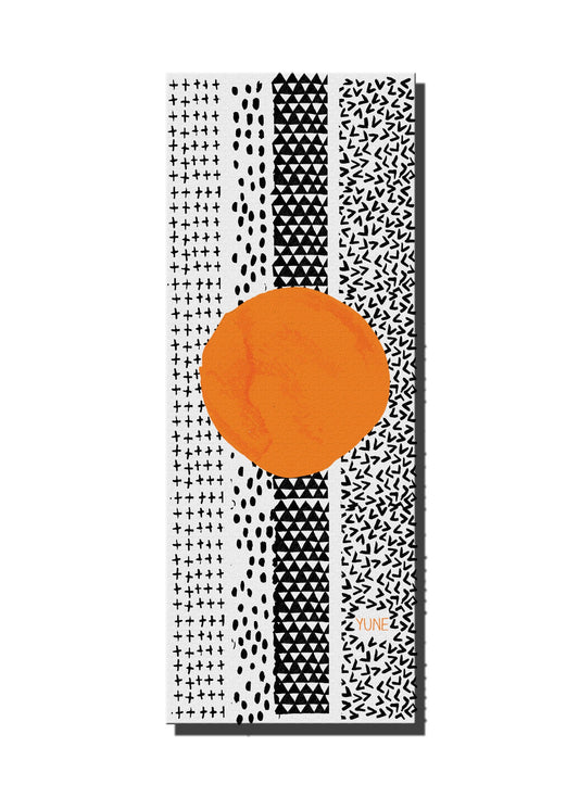 Yoga Mat | 6mm Lightweight | Black White Orange | Non-Slip | Eco